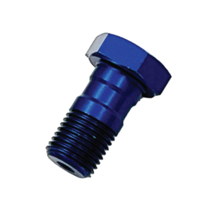 Single Banjo Bolt 10 x 1.00 Blue Aluminum - CUSTOM LINE - *FK002D008A-A
