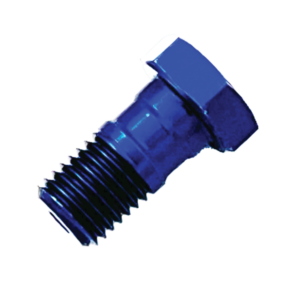 Single Banjo Bolt 10 x 1.25 Blue Aluminum - CUSTOM LINE - *FK002D008B-A