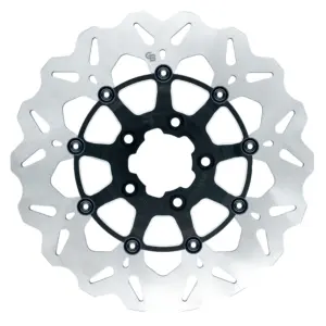 12.5″- 320mm Floating Wave Rotor Black Carrier with Silver Contrast Cut – GBDU008