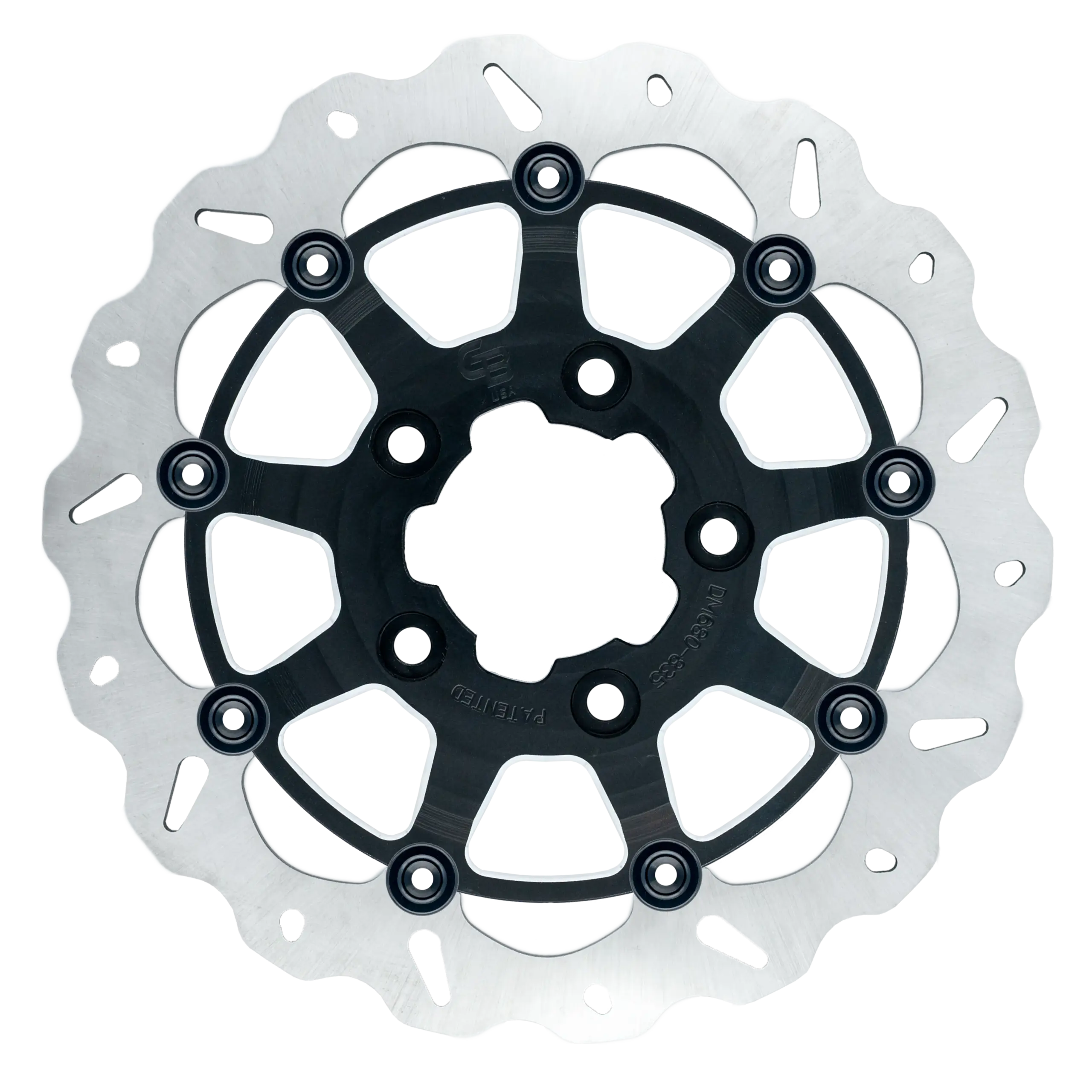 13 inch (330mm) Full Floating Wave Narrow band rotor – Black Carrier – BRACKET NOT INCLUDED(Radial Mount) – GBDU011