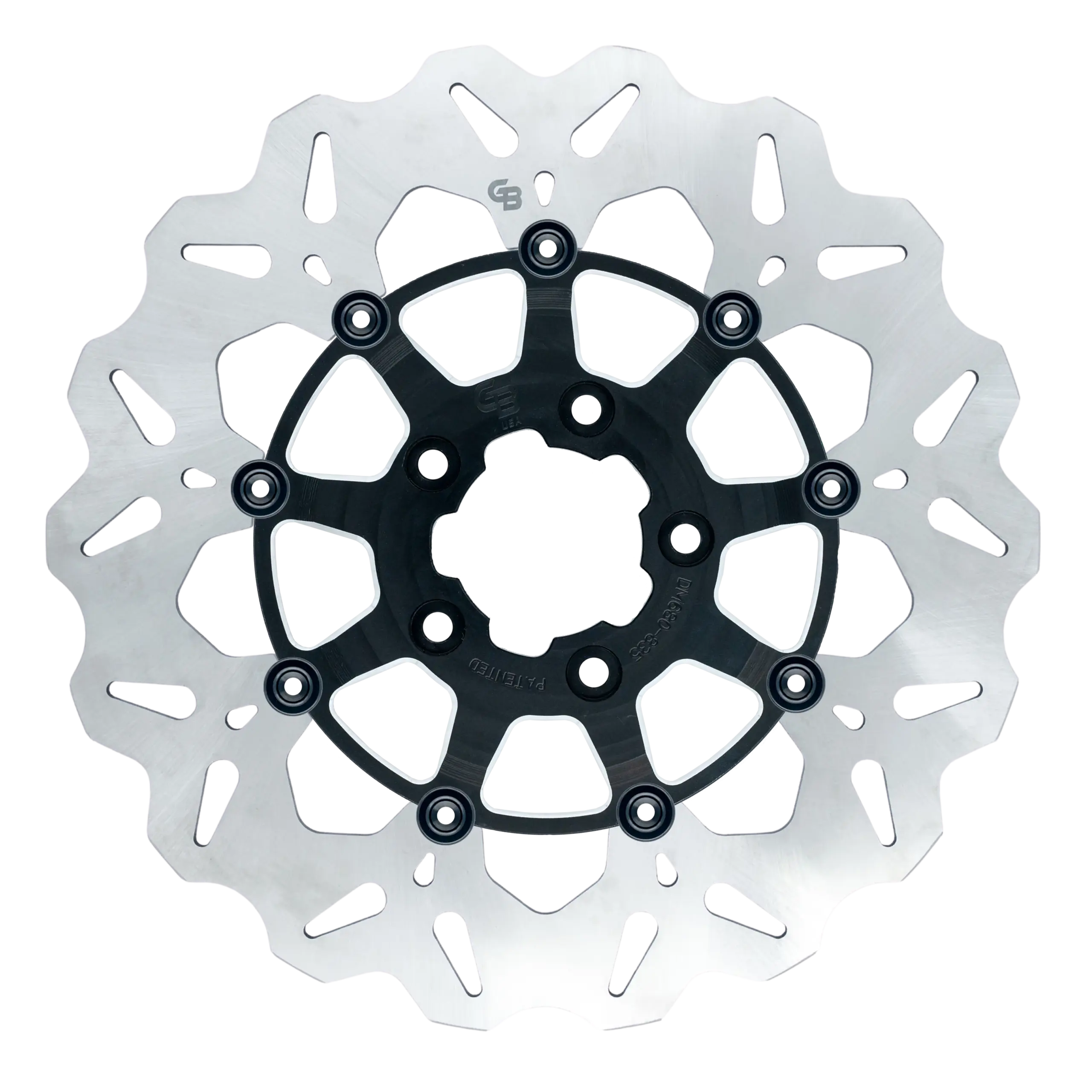 11.5″- 292mm Floating Wave Rotor Black Carrier with Silver Contrast Cut – GBDU012