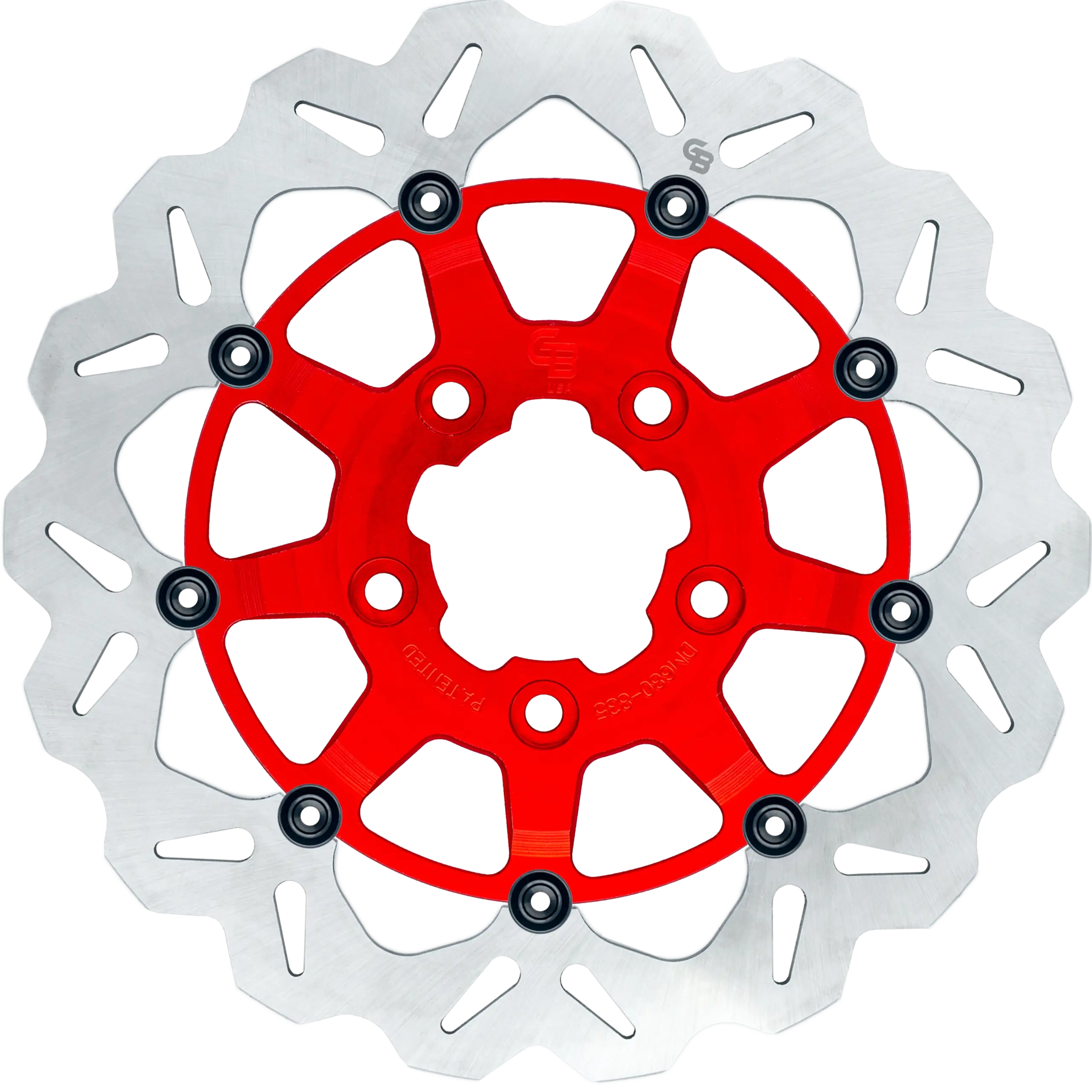 13″- 330mm Floating Wave Rotor oversize brackets sold seperately (Axial Brackets: SP065K and/or SP064K)- Red Carrier – GBDU032