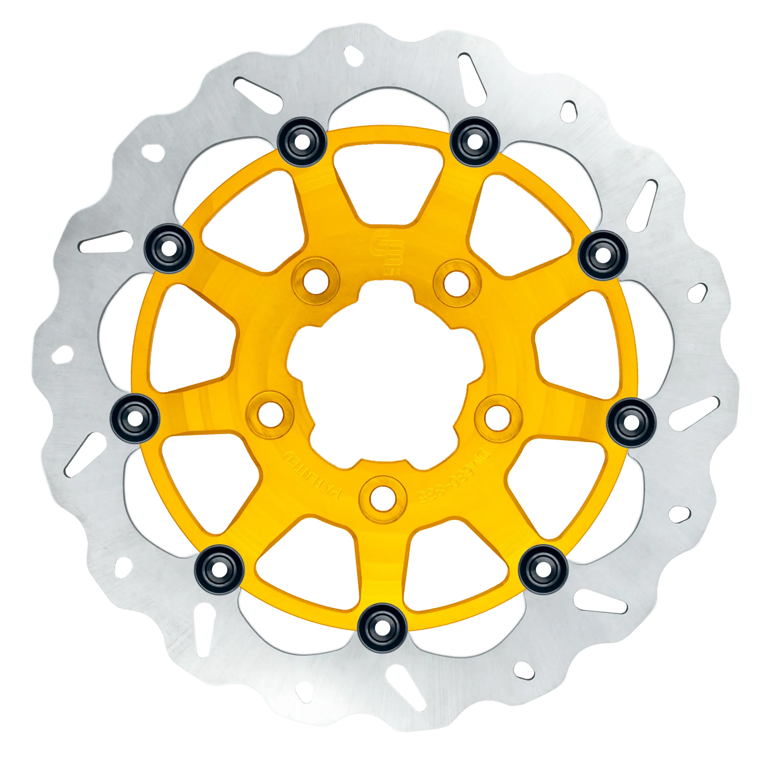 13 inch (330mm) Full Floating Wave Narrow band rotor – Gold Carrier – BRACKET NOT INCLUDED(Radial Mount) – GBDU034