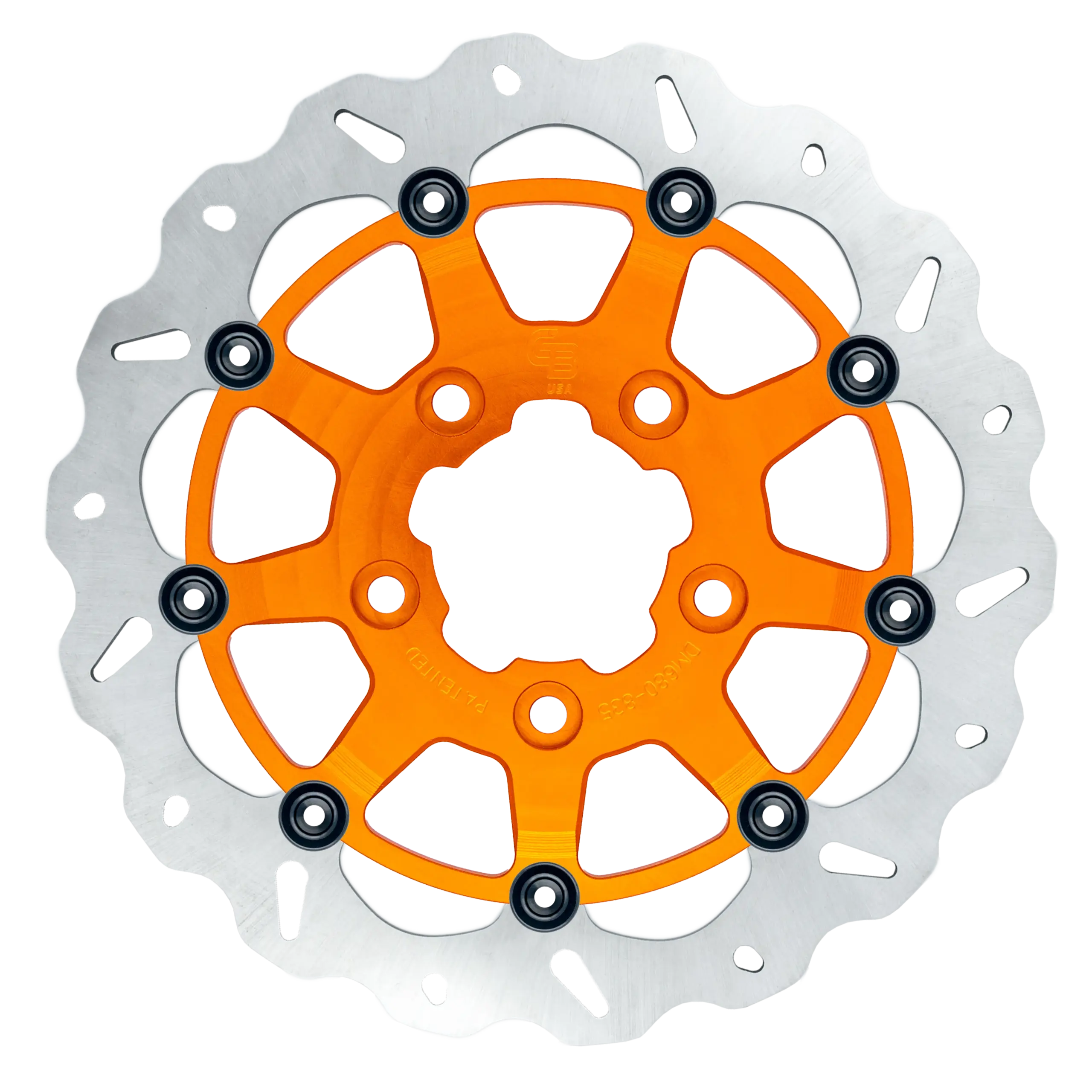 13 inch (330mm) Full Floating Wave Narrow band rotor – Orange Carrier – BRACKET NOT INCLUDED(Radial Mount) – GBDU037