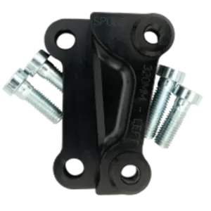 12.5" OR 320MM LEFT SIDE BRACKET FOR HD. NOT TO BE USED WITH FLOATING OR SEMI FLOATING ROTOR. MOUNTING BOLTS (4) INCLUDED - SP062K