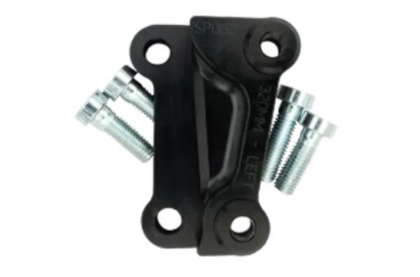 12.5" OR 320MM LEFT SIDE BRACKET FOR HD. NOT TO BE USED WITH FLOATING OR SEMI FLOATING ROTOR. MOUNTING BOLTS (4) INCLUDED - SP062K