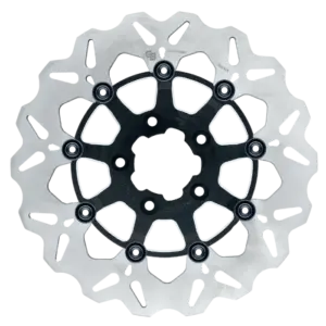 11.5"- 292mm Floating Wave - Black Carrier with Silver Contrast Cut - Rear Disc - GBDU082